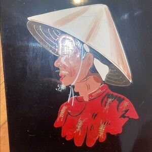 Traditional Art with Red and White Accents